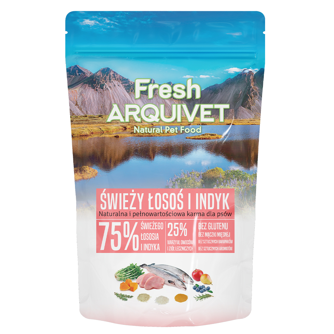 PRÓBKA ARQUIVET FRESH Półwilgotna karma dla psa łosoś z indykiem 100g