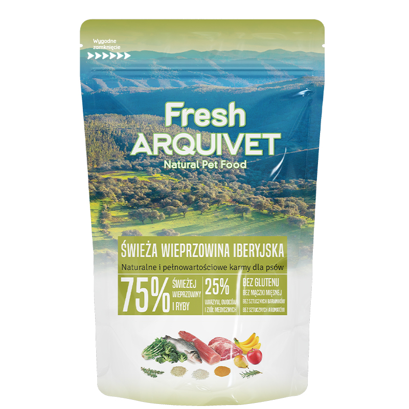 Arquivet FRESH Półwilgotna karma dla psa wieprzowina iberyjska i ryba oceaniczna 100g